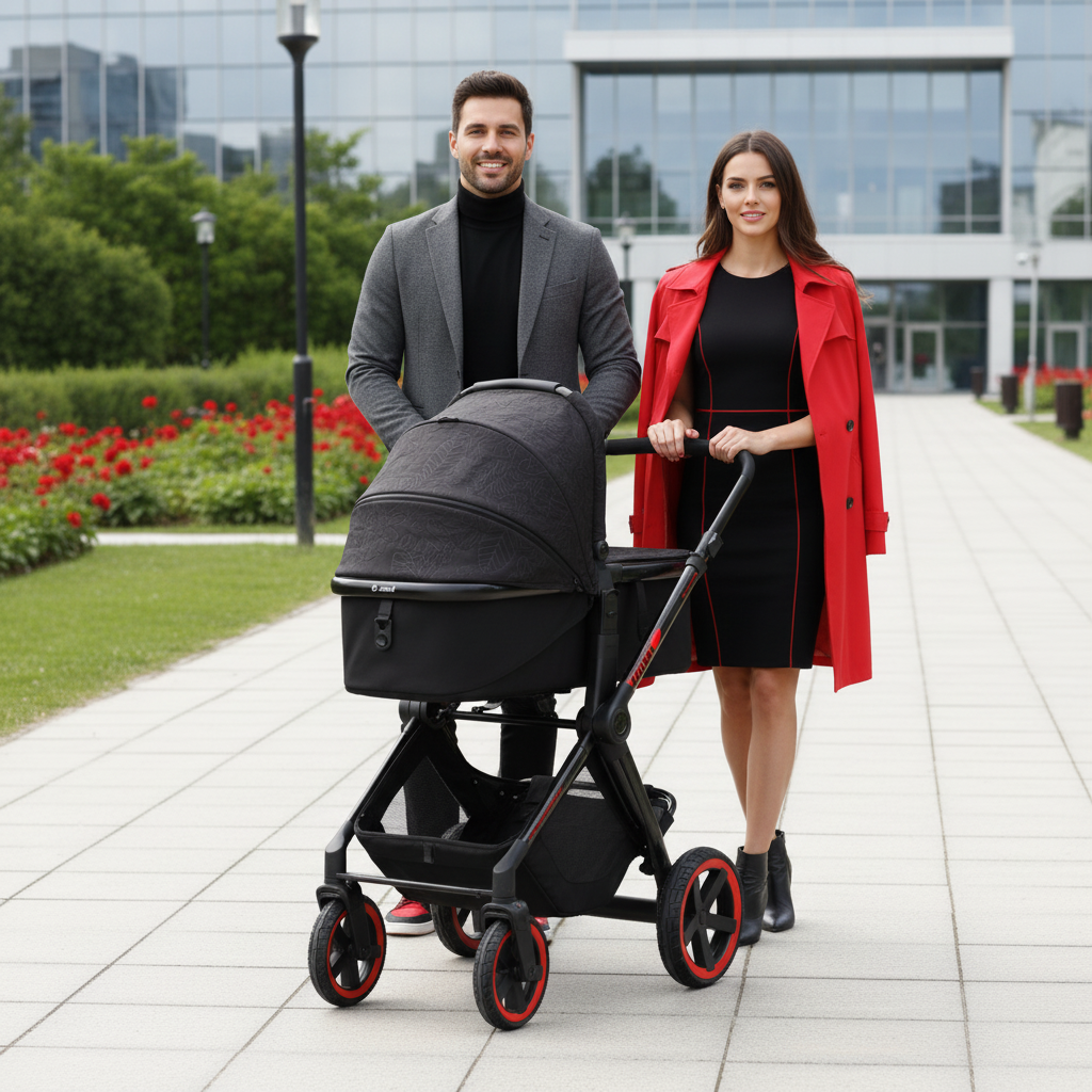 Jané Limited Edition Crosslight Pro Carbon 3in1 Travel System with Lie-Flat Kombibaby Car Seat