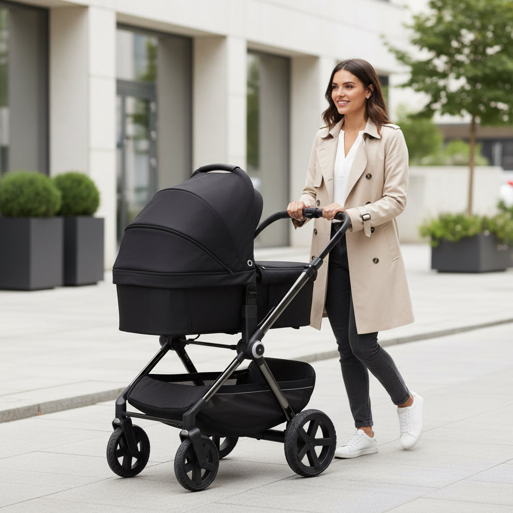 Jane Crosslight-3 Trio Kombibaby 360 Lie-Flat Car Seat Travel System, Special Edition Silver Shadow