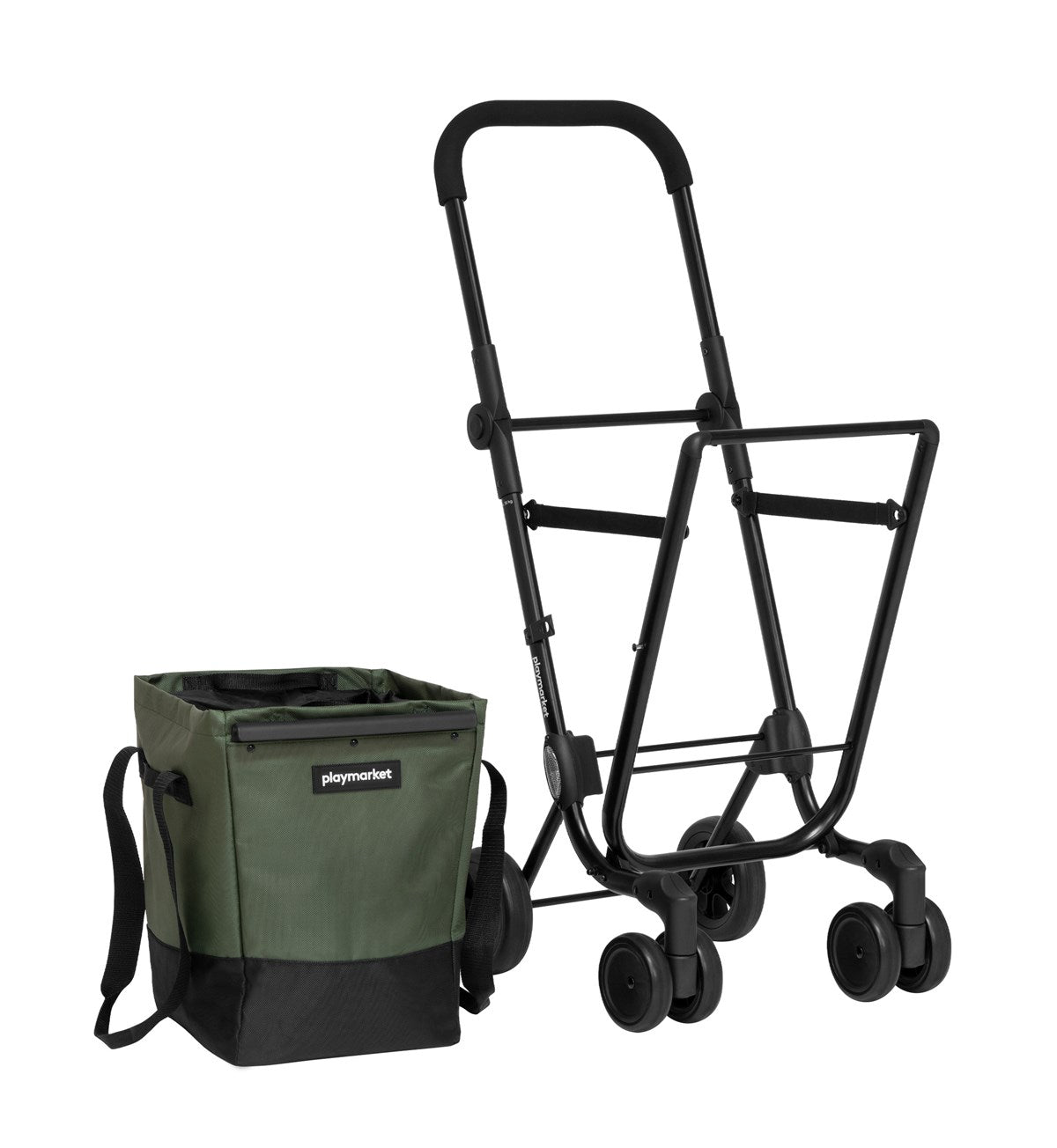 Playmarket Easy Go Folding Shopping Trolley Cart with Removable Bag – 40L