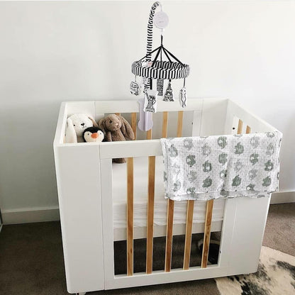 Cocoon Evoke 4 in 1 Nursery Furniture System – Bassinet, Cot, Toddler Bed & Sofa, Dove Grey / Natural Wash