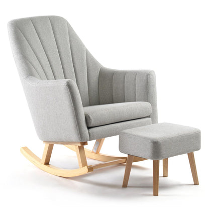 Johnston's Willow Nursing Rocking Chair & Footstool Set – Ergonomic Comfort for Feeding & Relaxing, Grey