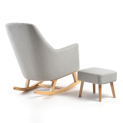 Johnston's Willow Nursing Rocking Chair & Footstool Set – Ergonomic Comfort for Feeding & Relaxing, Grey