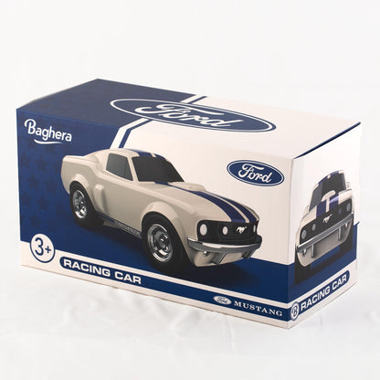 Voiture miniature Ford Mustang de course, blanche ivoire