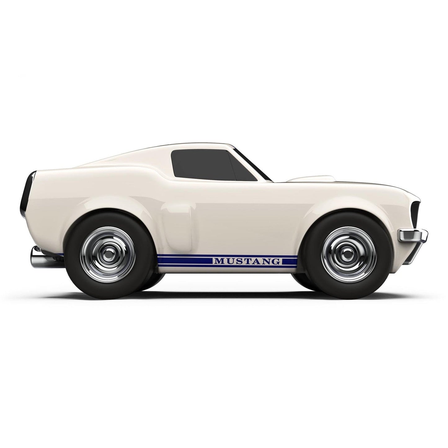 Voiture miniature Ford Mustang de course, blanche ivoire