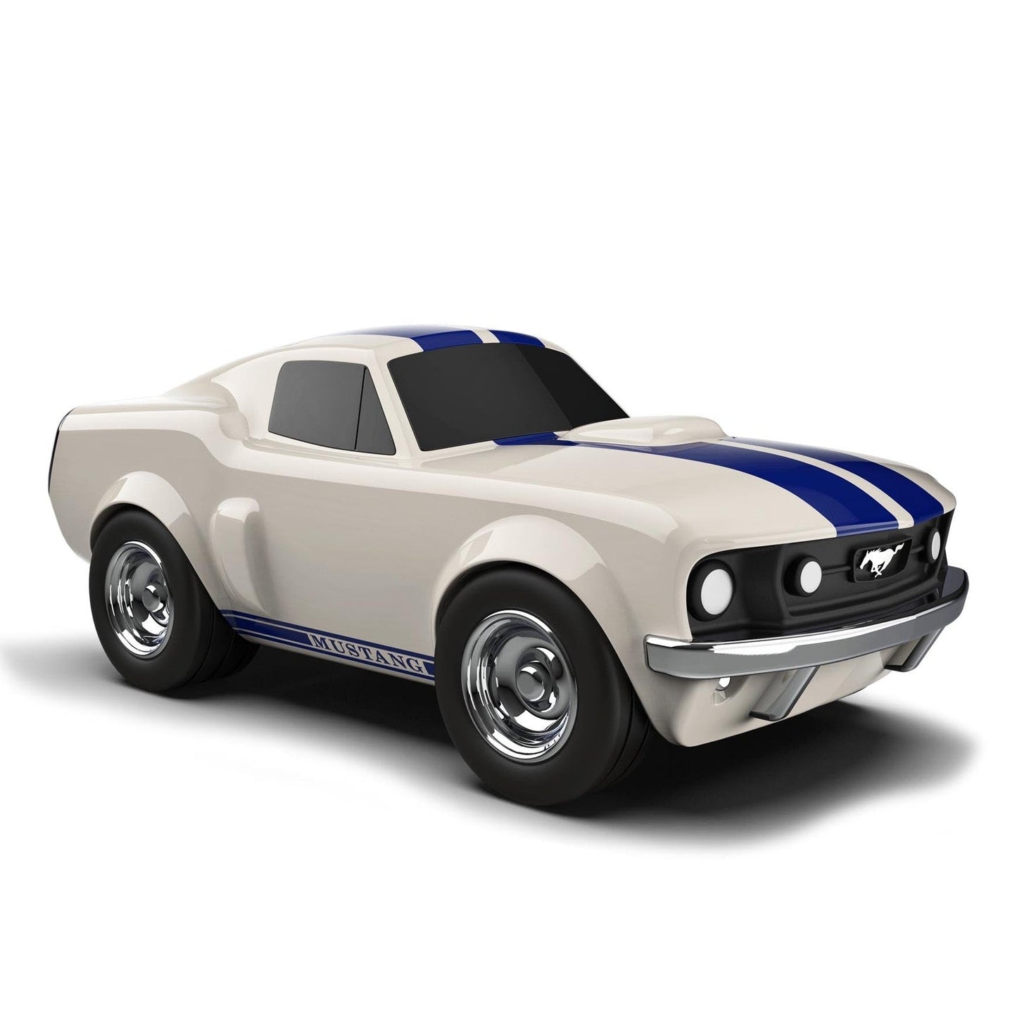 Voiture miniature Ford Mustang de course, blanche ivoire