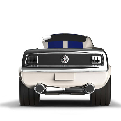 Voiture miniature Ford Mustang de course, blanche ivoire