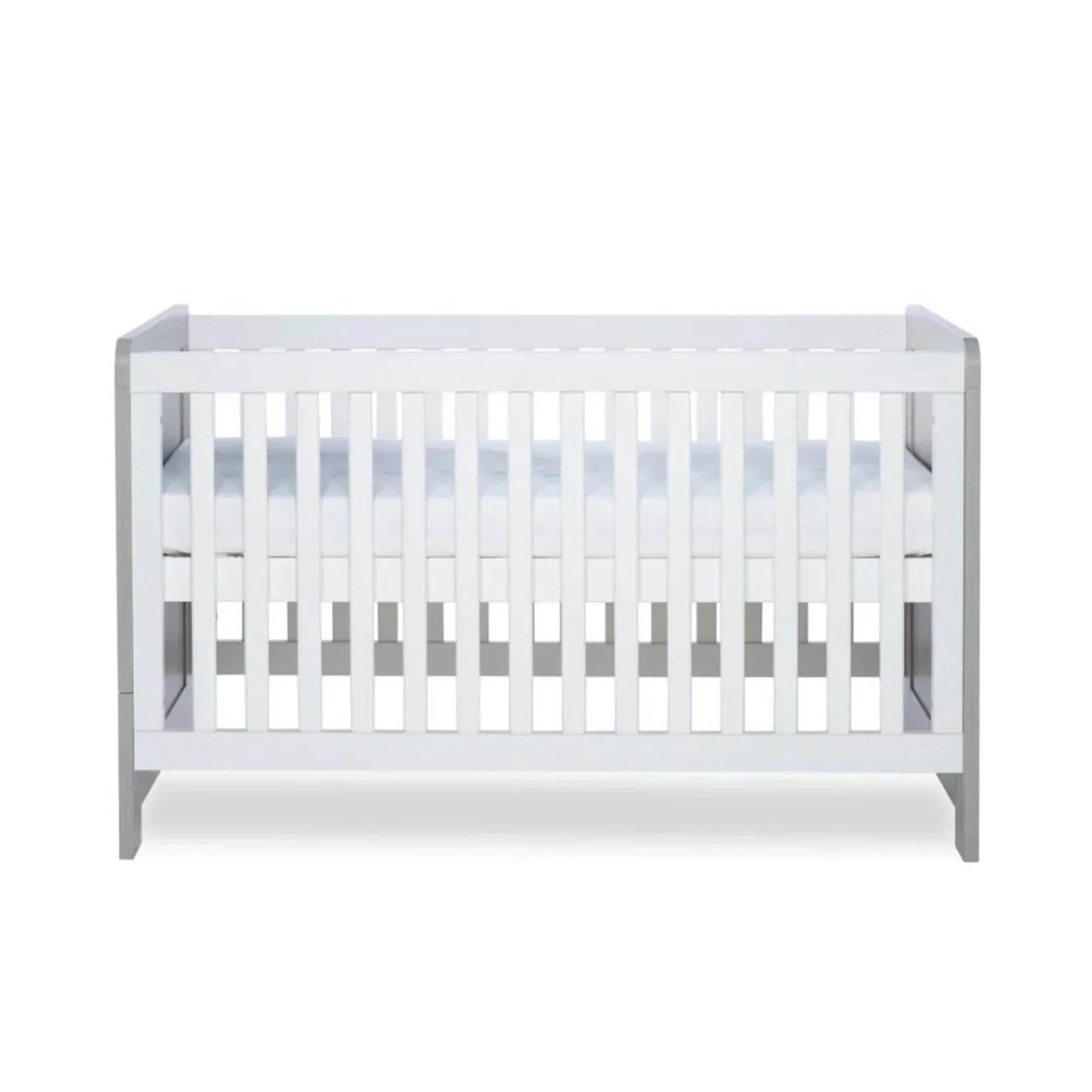 Ickle Bubba Pembrey Cot Bed Ash Grey - Premium Sprung Mattress