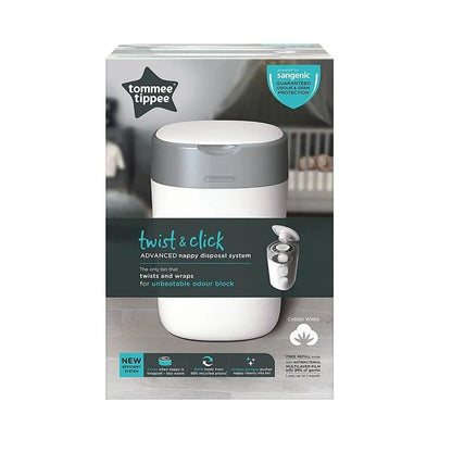 Bac à couches jetables Tomme Tippee Twist &amp; Click - Blanc