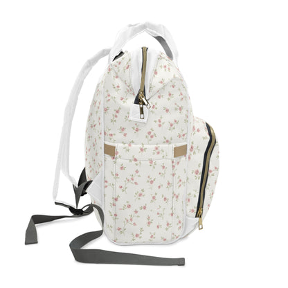 Floral Nappy Backpack – Multifunctional Baby Changing Bag with Pockets