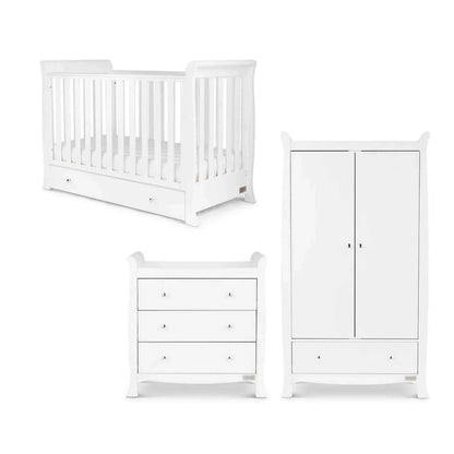 Ickle Bubba Snowdon 4 in 1 Mini 3 Piece Furniture Set White - Fibre Mattress