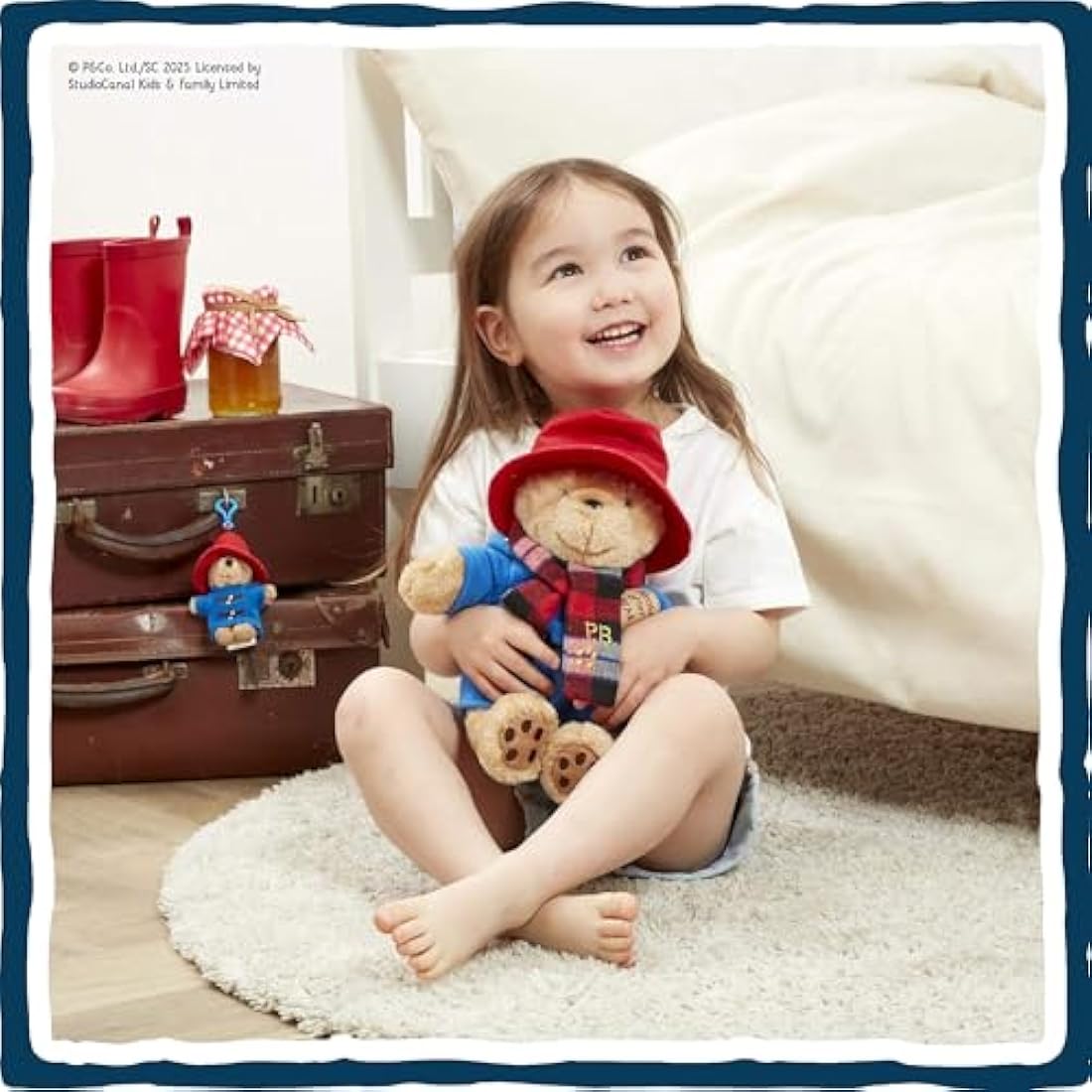 Rainbow Designs Commemorative Paddington Bear Teddy with Scarf - Inspired by Peggy Fortnum's Illustrations - Premium Quality, Large Cuddly Paddington Toy