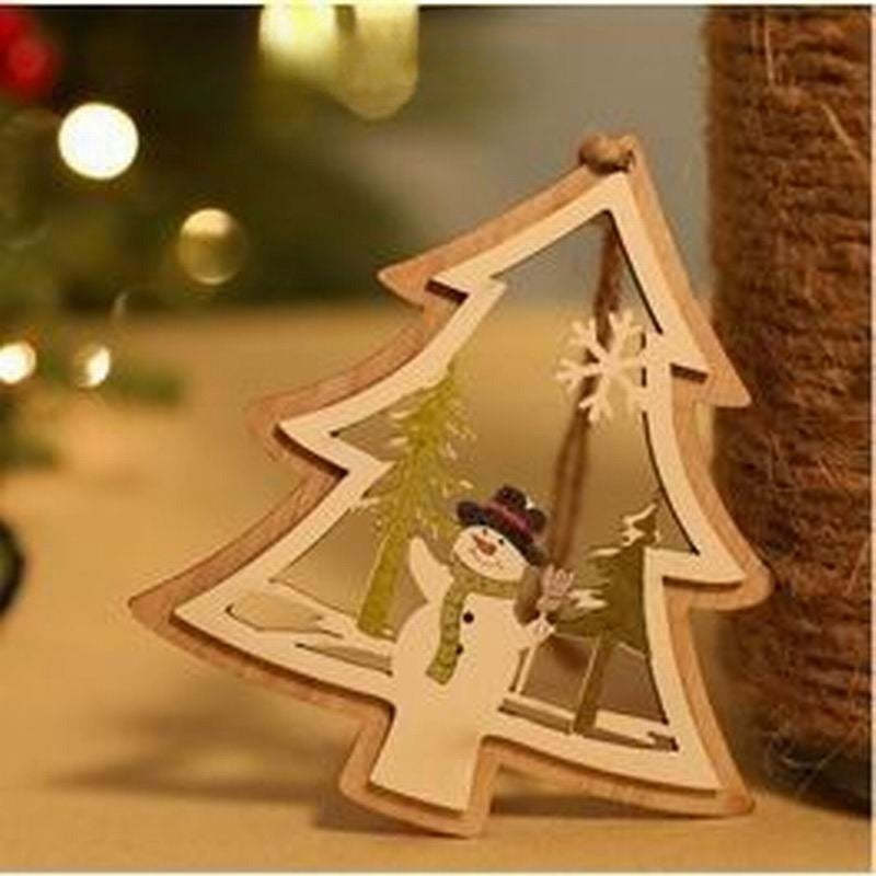 Décorations de Noël - Pendentifs en bois pour cabane