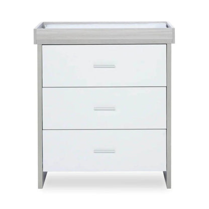 Ickle Bubba Pembrey Changing Unit & Chest - Ash Grey & White