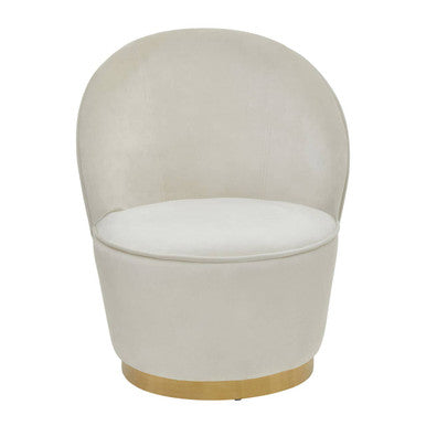 Tamra Cream Velvet Kids Tub Chair