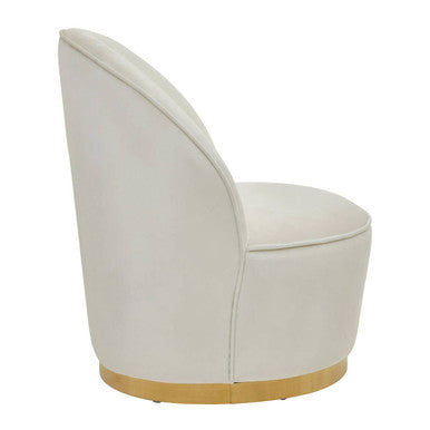 Tamra Cream Velvet Kids Tub Chair