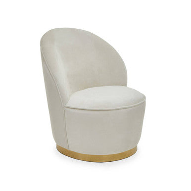 Tamra Cream Velvet Kids Tub Chair