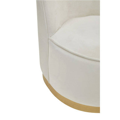 Tamra Cream Velvet Kids Tub Chair