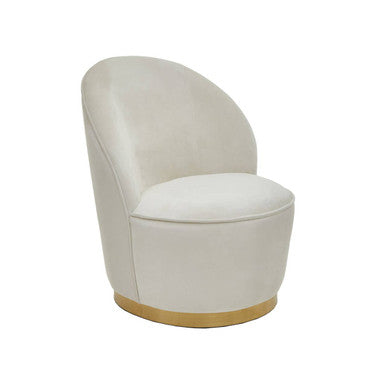 Tamra Cream Velvet Kids Tub Chair