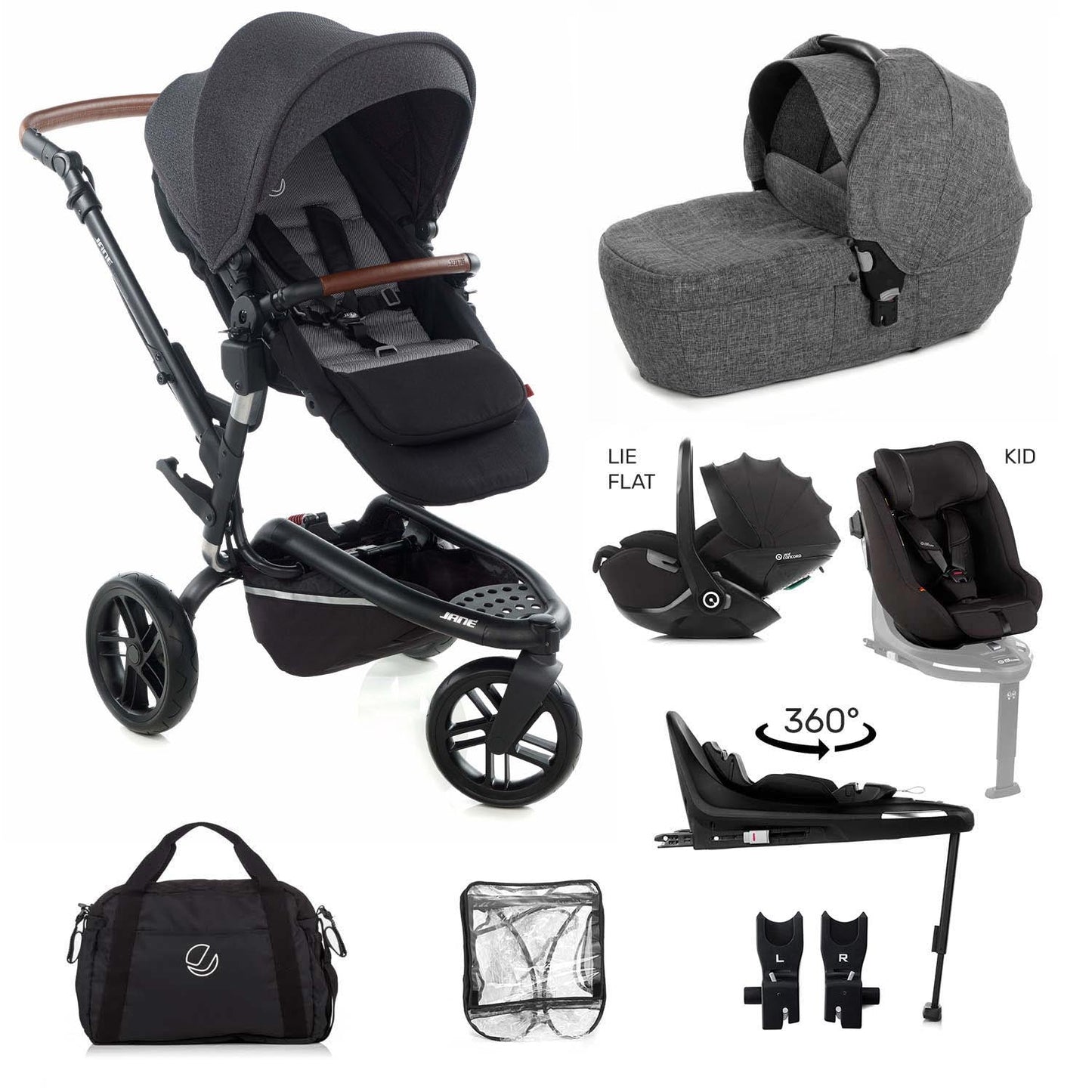 Jané Trider Fully Equipped 0-4 Year Family Car Seat Travel System Bundle