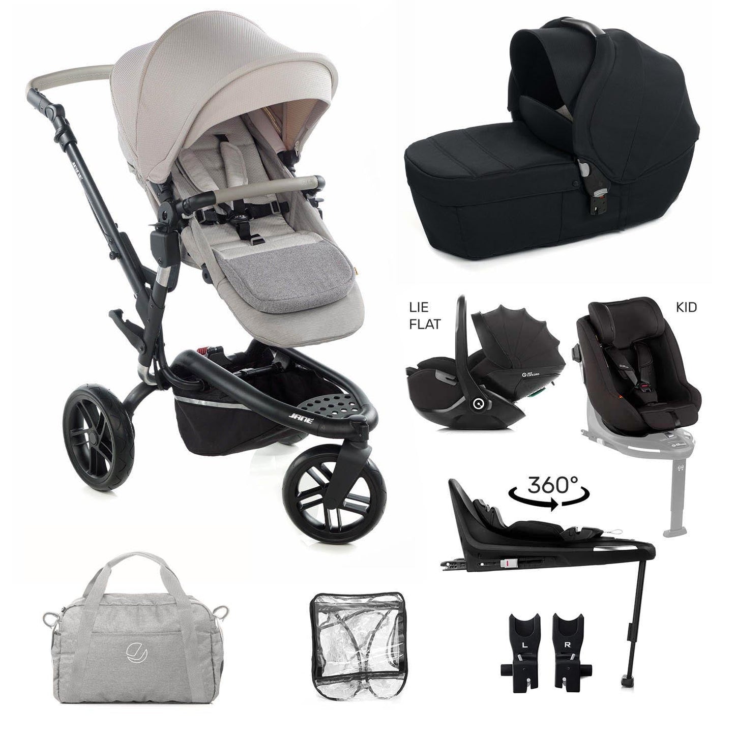Jané Trider Fully Equipped 0-4 Year Family Car Seat Travel System Bundle