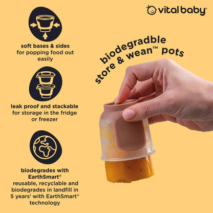 Pots de conservation et de sevrage Vital Baby Nourish 120 ml, lot de 4