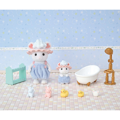 Sylvanian Families Bath Time Bubble Siblings Playset for Ages 3 and Up