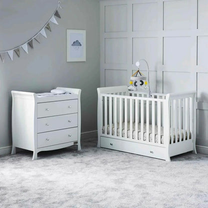 Ickle Bubba Snowdon 4 in 1 Mini 2 Piece Furniture Set White - Fibre Mattress