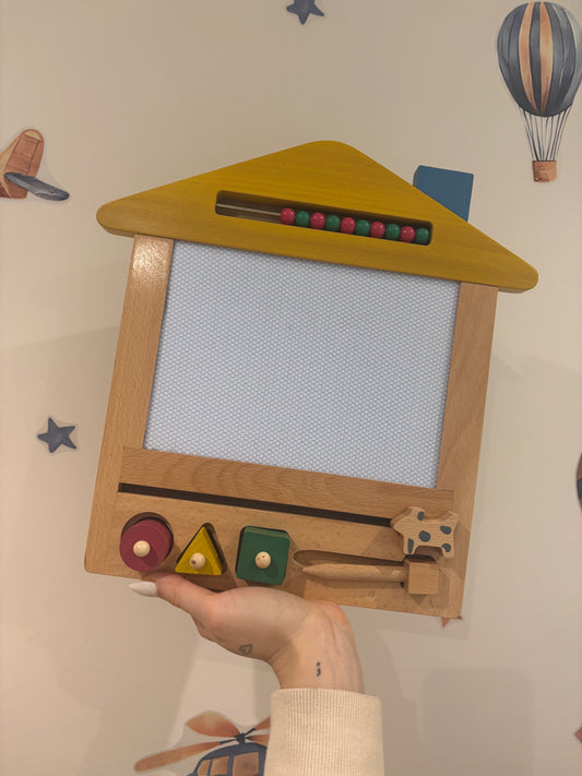 Wooden Magnetic Drawing Board with Shapes
