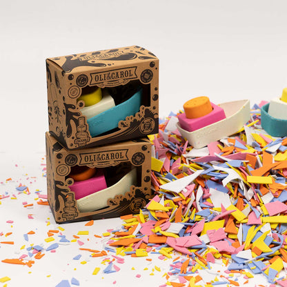 Oli & Carol Upcycled Boat Bath Toy Orange