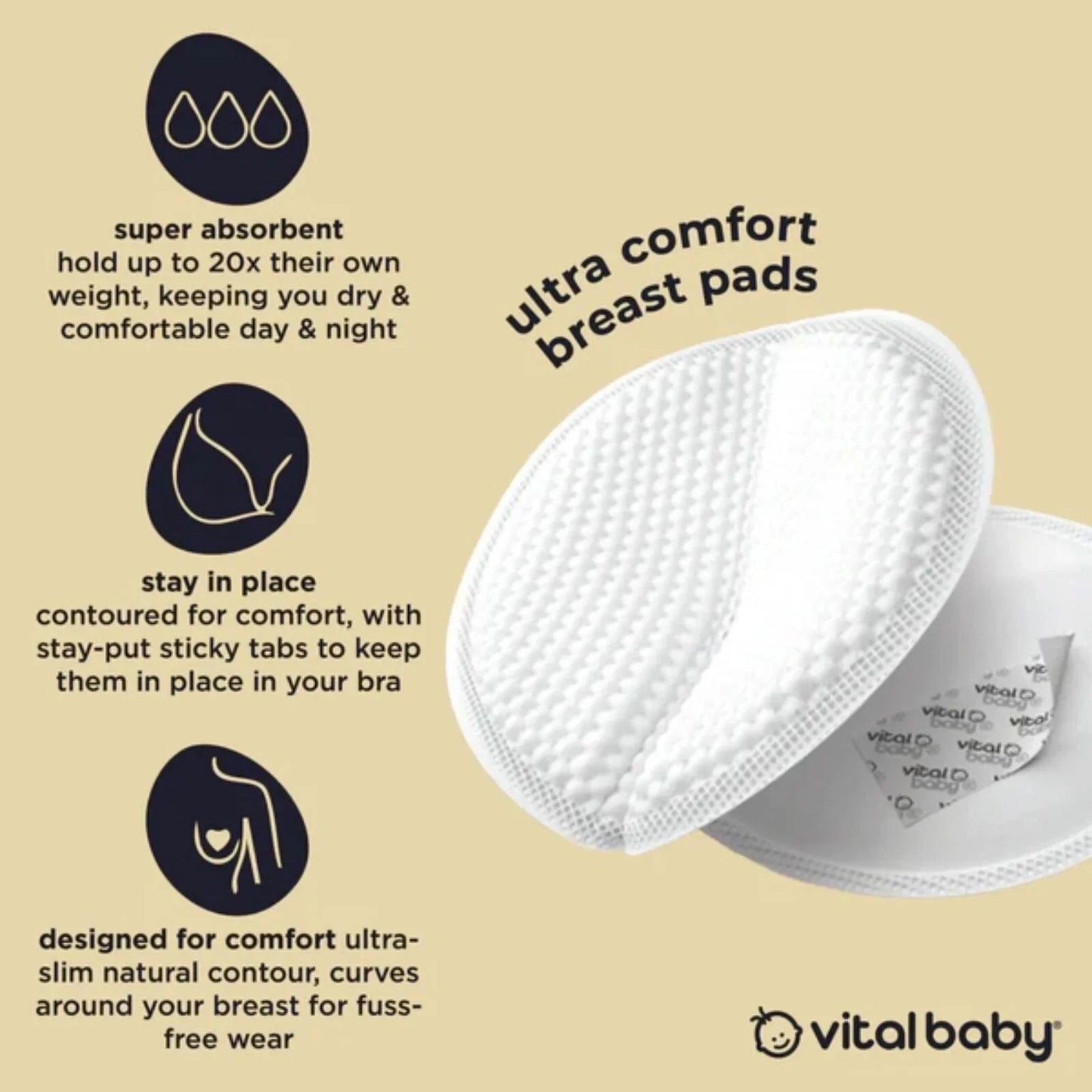 Coussinets d'allaitement Vital Baby Nurture Ultra Comfort, 56 pièces
