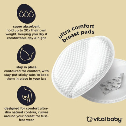 Coussinets d'allaitement Vital Baby Nurture Ultra Comfort, 56 pièces
