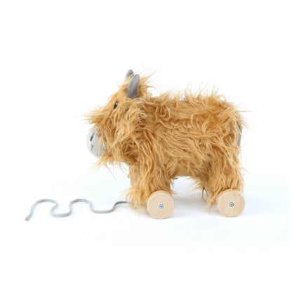 Little Bird Told Me Hubert Highland Cow 2-In-1 Pull Along Toy