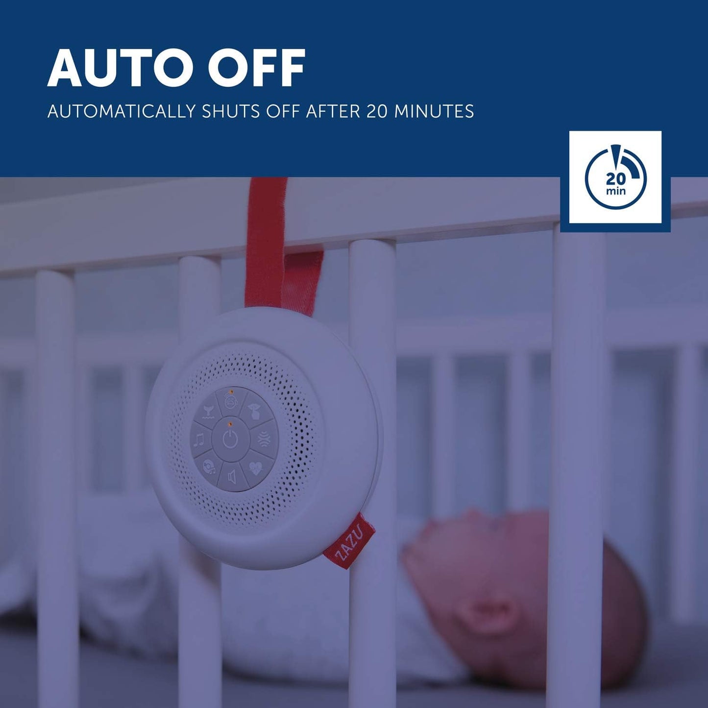 ZAZU Suzy Portable Baby Soother With White Noise & Cry Sensor