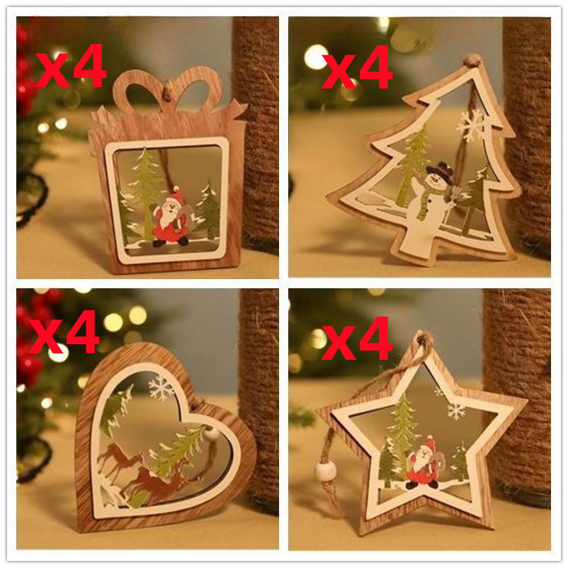 Décorations de Noël - Pendentifs en bois pour cabane