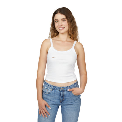 Mama Minimalist Spaghetti Strap White Tank Top
