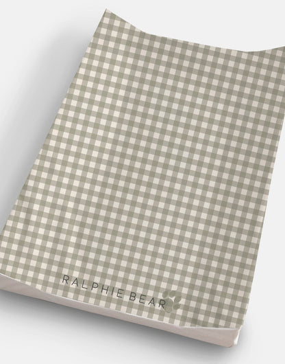 Gingham Sage Green Anti Roll Wedge Baby Changing Mat