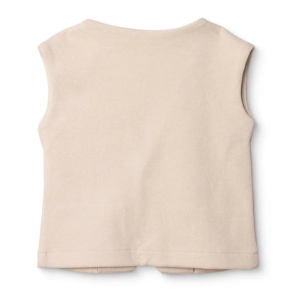 HelloBaby Boys Waistcoat Buttoned Smart Line V-Neck Sleeveless - Ecru