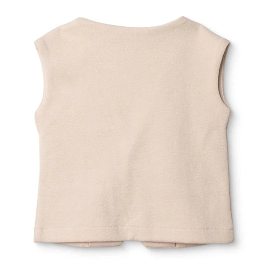 HelloBaby Boys Waistcoat Buttoned Smart Line V-Neck Sleeveless - Ecru
