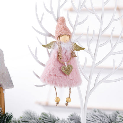 Poupée en peluche avec pendentif sapin de Noël