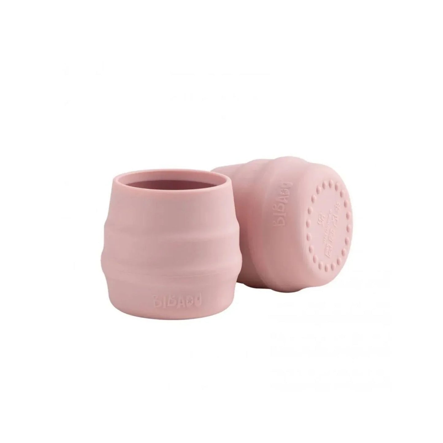 Bibado Sippit Gobelet d'apprentissage ouvert en silicone, 6 mois et plus, lot de 2 - Rose poudré