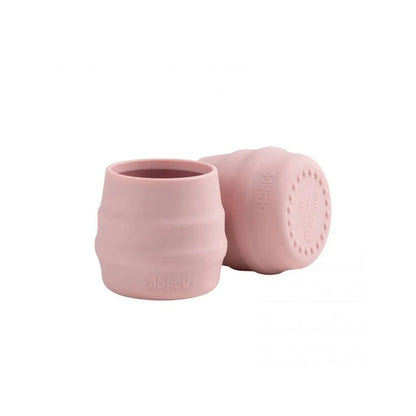 Bibado Sippit Gobelet d'apprentissage ouvert en silicone, 6 mois et plus, lot de 2 - Rose poudré