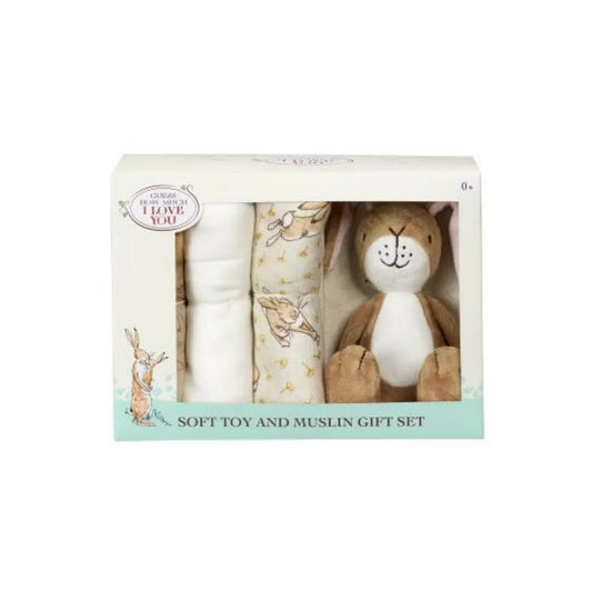 Coffret cadeau peluche et mousseline « Devine combien je t'aime »