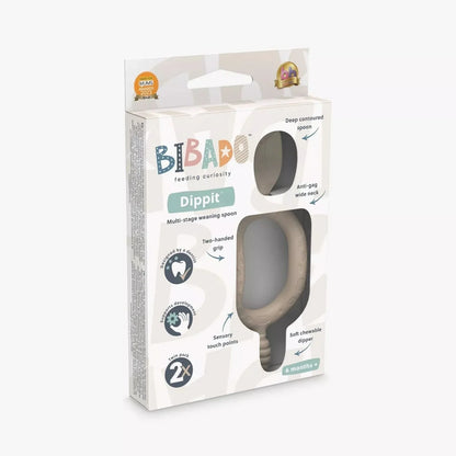 Cuillères de sevrage Bibado Dippit pour bébés de 6 mois et plus, lot de 2 - Fauve