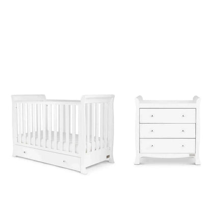 Ickle Bubba Snowdon 4 in 1 Mini 2 Piece Furniture Set White - Fibre Mattress