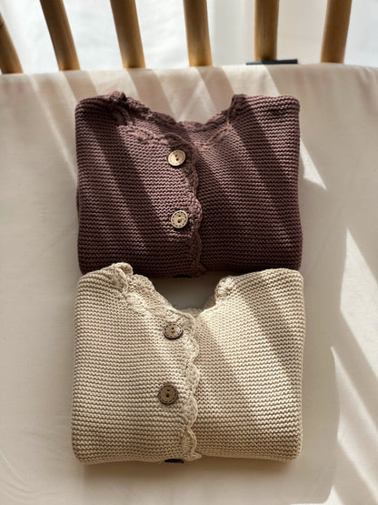 Baby Knit Cardigan - Chocolate