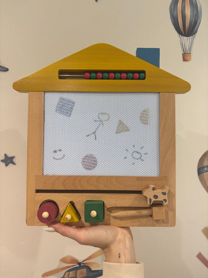 Wooden Magnetic Drawing Board with Shapes