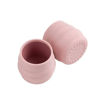 Bibado Sippit Gobelet d'apprentissage ouvert en silicone, 6 mois et plus, lot de 2 - Rose poudré