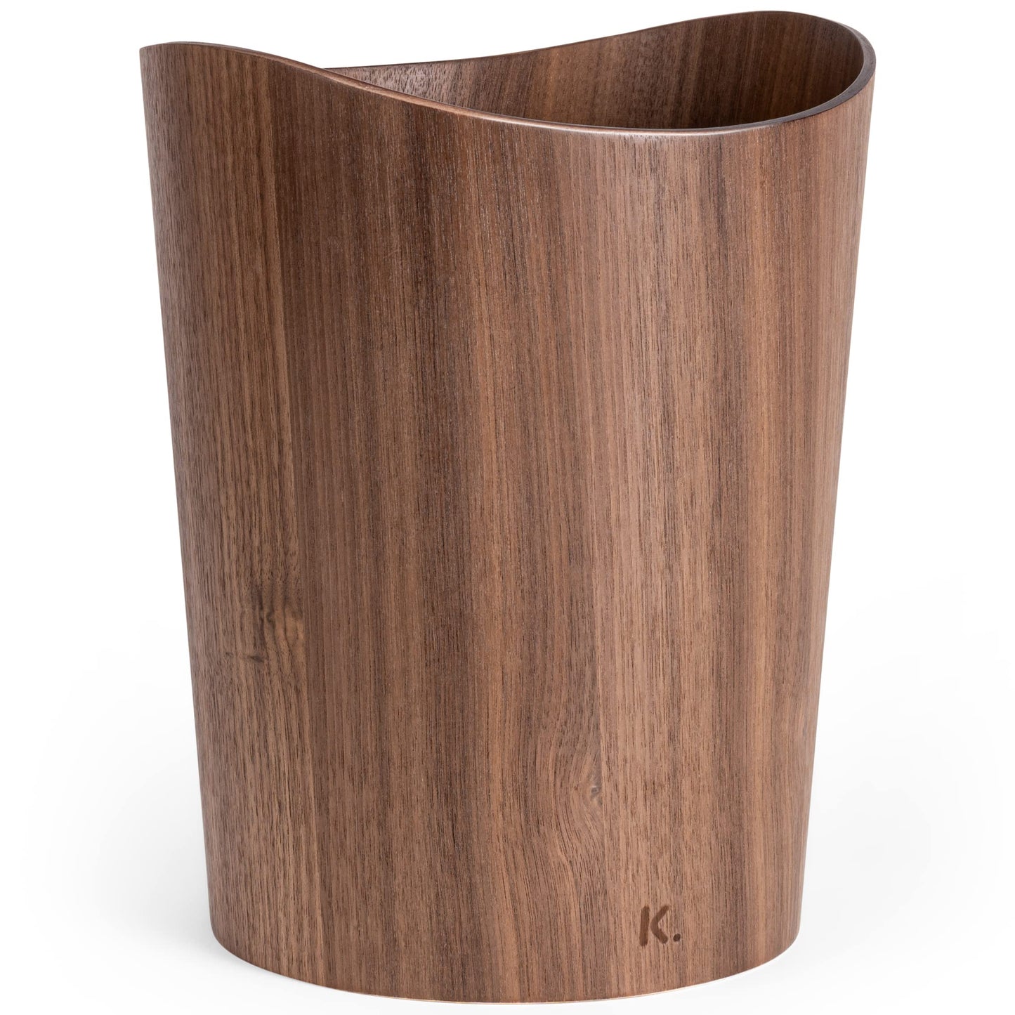 Kazai. Real Wood Waste Paper Bin Brje | Wooden Paper Basket for Office, Kids' Room, Bedroom and more | 9 liters | Walnut
