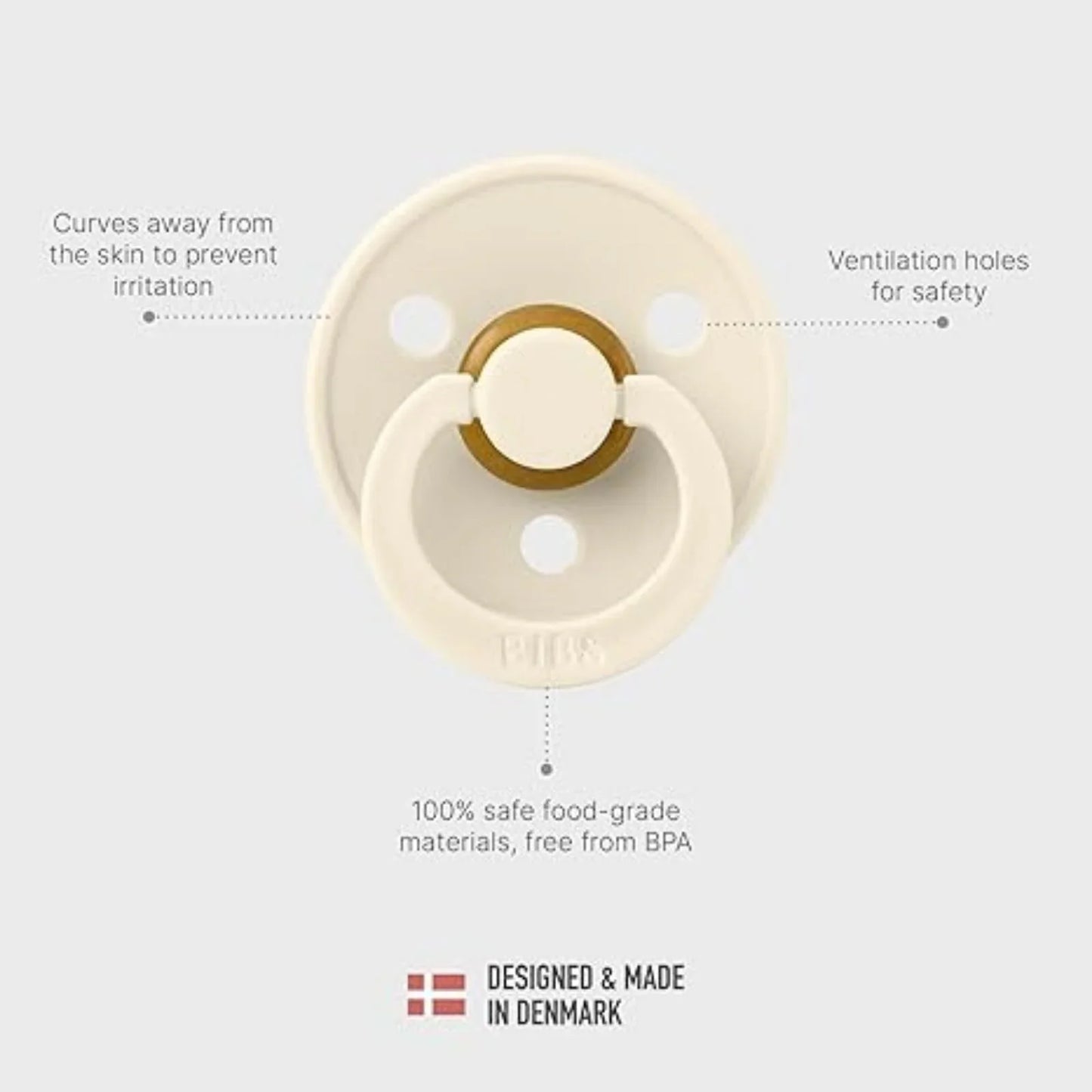 Sucettes en latex colorées BIBS 0-6 mois, lot de 2 - Vanille et Nuage