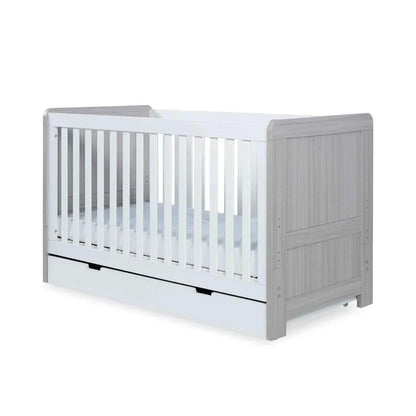 Ickle Bubba Pembrey Furniture Set Under Drawer Ash Grey & White 3 pcs - Premium Sprung Mattress